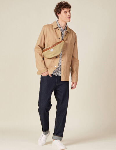 Chemise à manches longues beige homme