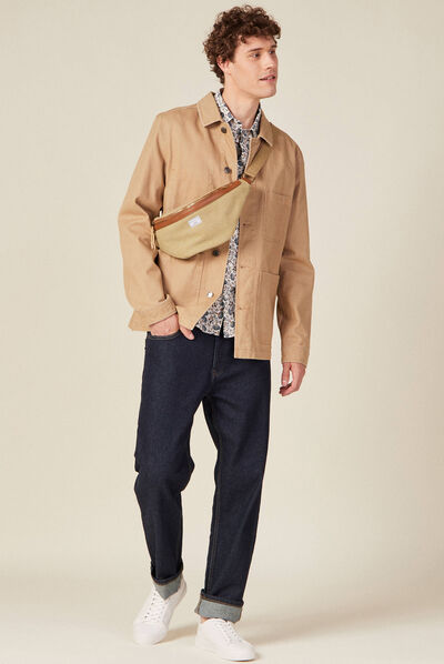 Chemise à manches longues beige homme