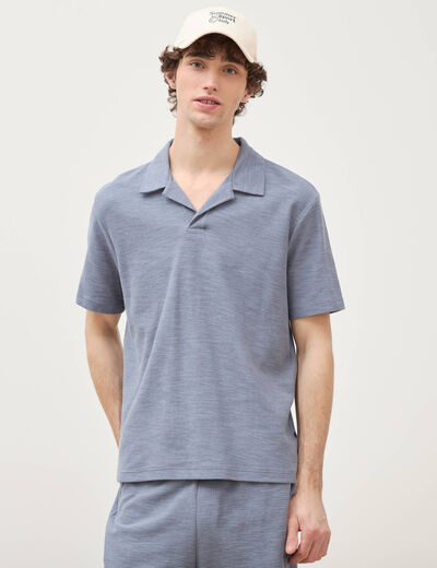 Polo manches courtes bleu gris homme