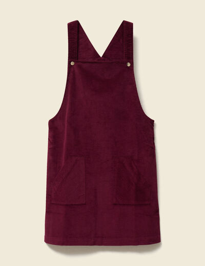 Robe sans manches en velours bordeaux femme