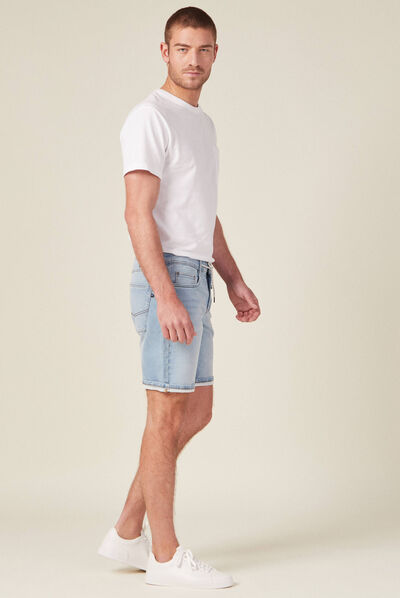 Bermuda confort ultra stretch denim bleach homme