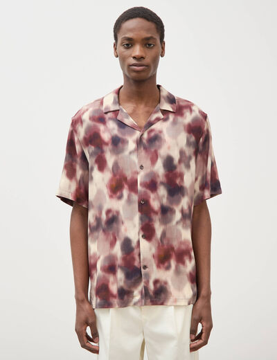 Chemise boyfriend manches courtes prune homme