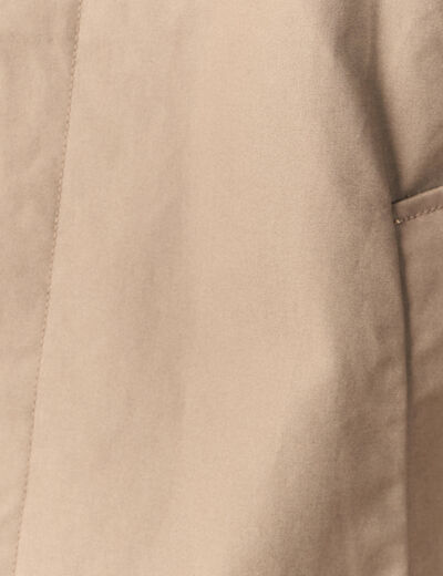 Trench en coton doubl&eacute; taupe homme
