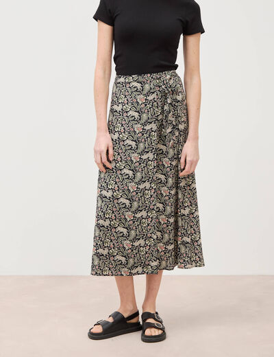 Jupe fluide noir femme
