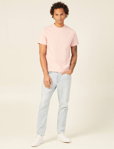 T-shirt éco-responsable rose clair homme