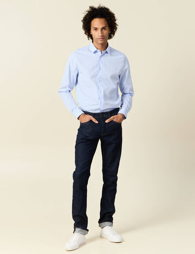 Chemise manches longues bleu ciel homme