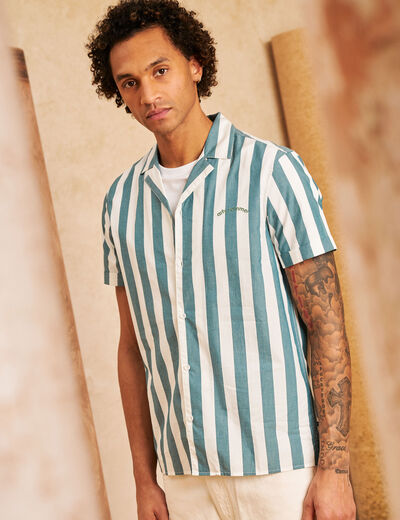 Chemise éco-responsable vert foncé homme
