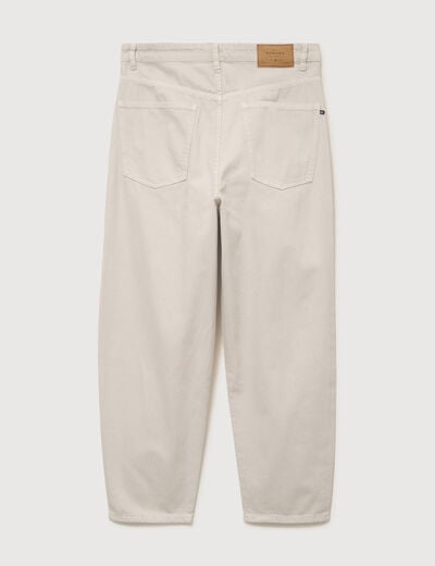 Jeans large longueur 32 en coton denim beige homme