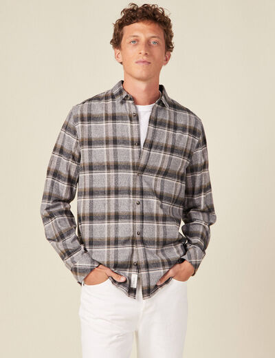 Chemise manches longues vert kaki homme