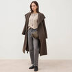 Chemise oversize manches longues marron clair femme