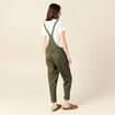 Salopette fluide boutonn&eacute;e vert fonc&eacute; femme