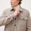 Surchemise boutonn&eacute;e beige homme