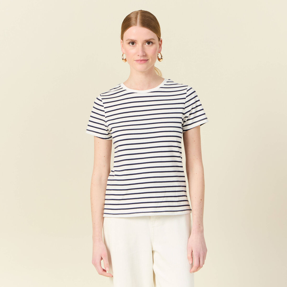 T-shirt manches courtes ecru femme