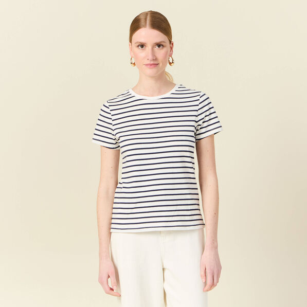 T-shirt manches courtes ecru femme