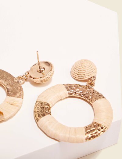 Boucles d'oreilles pendantes couleur or femme