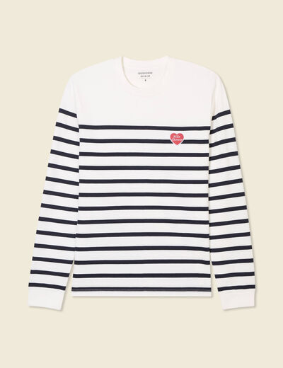 T-shirt manches longues ecru homme