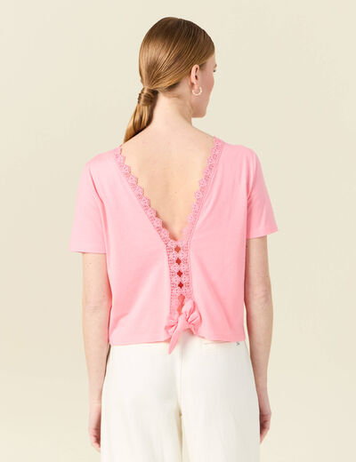 T-shirt manches courtes rose femme