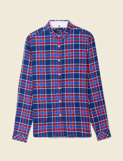 Chemise manches longues bleu electrique homme
