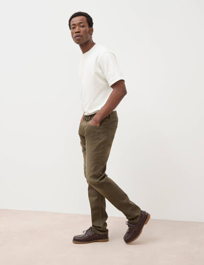 Jeans straight longueur 32 denim marron homme