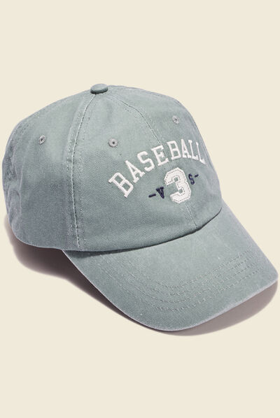 Casquette brodée vert olive homme