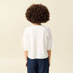 Pull col v manches 3/4 ecru femme