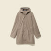 Parka longue droite &agrave; capuche taupe homme