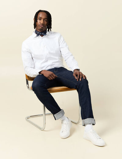 Chemise manches longues blanc homme