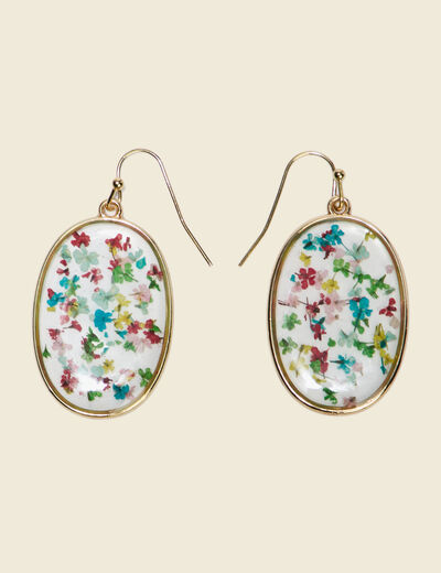 Boucles d'oreilles pendantes multicolore femme