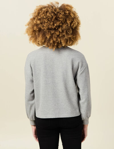 Sweat manches longues oversize gris femme