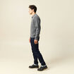 Pull col v gris fonc&eacute; homme