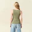 Débardeur femme uni col arrondi Instinct vert kaki femme
