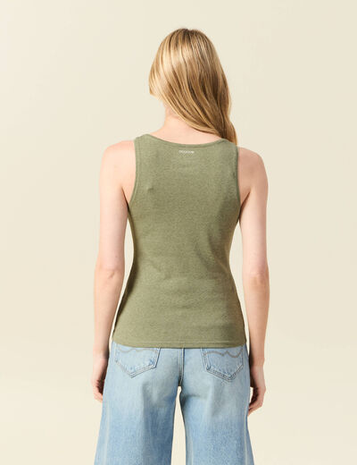 Débardeur femme uni col arrondi Instinct vert kaki femme