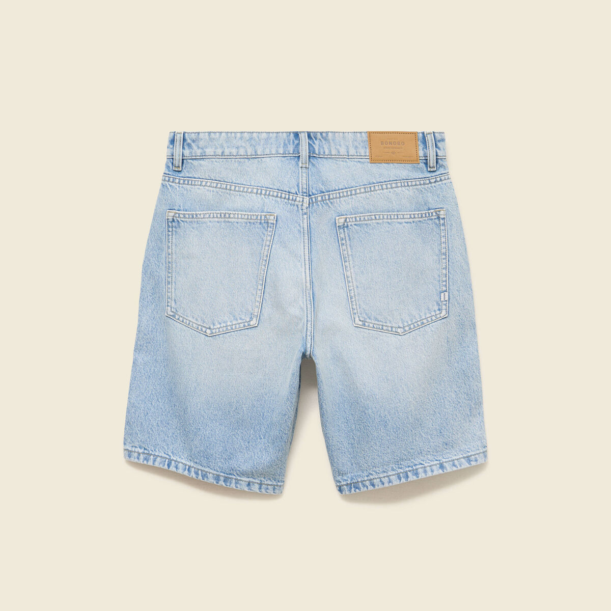 Bermuda en jean coton denim bleach homme