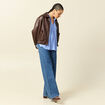 Blouse manches longues denim baby bleu femme