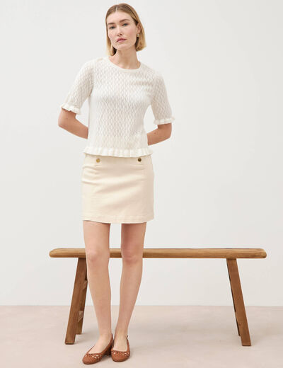 Jupe en jeans denim blanc femme
