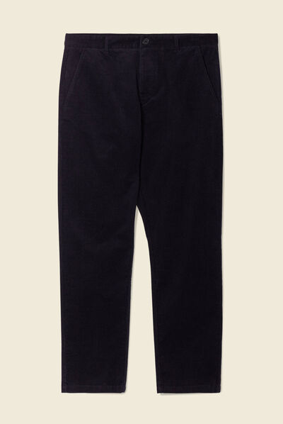 Pantalon chino tapered velours noir homme