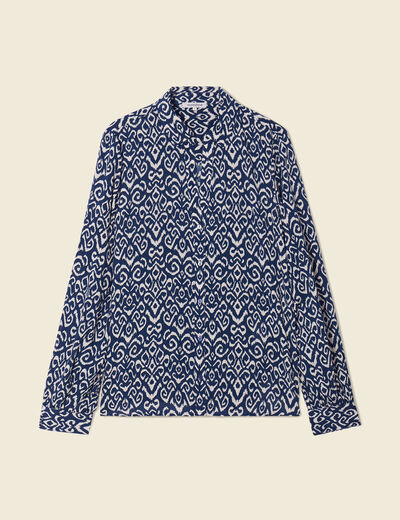 Blouse manches longues bleu marine femme