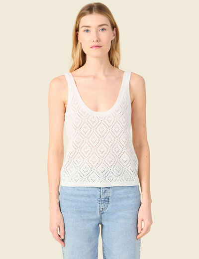Pull débardeur éco-responsable creme femme