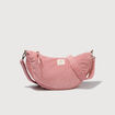 Sac bandouli&egrave;re en velours doubl&eacute; vieux rose femme