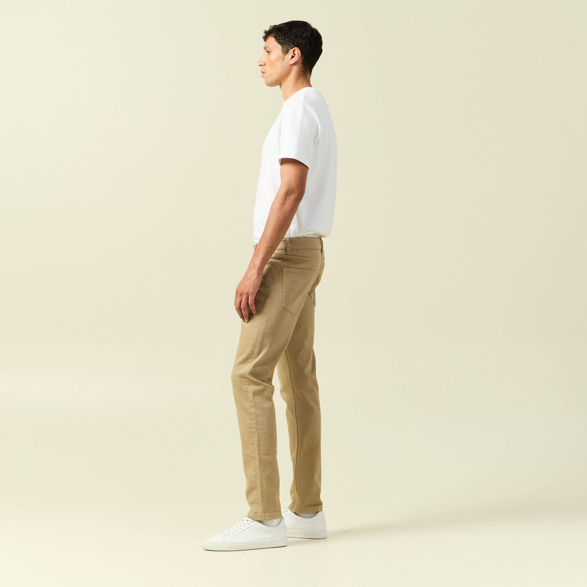 Jeans slim longueur 32 beige homme