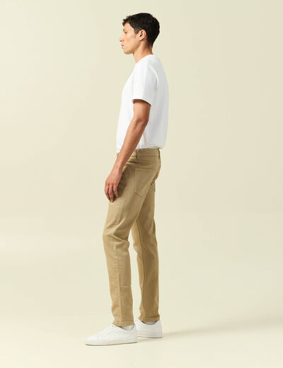 Jeans slim longueur 32 beige homme