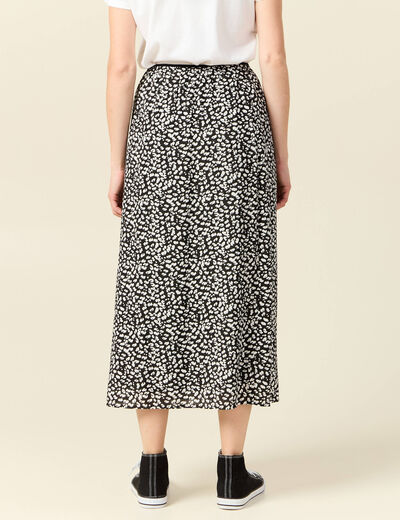 Jupe longue trapèze noir femme