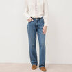Jeans straight taille standard bleu gris femme