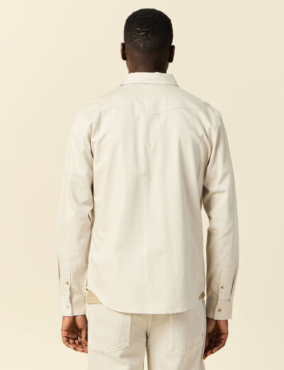 Chemise manches longues beige homme