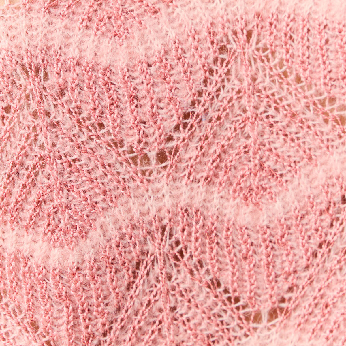 Pull manches longues ajouré rose saumon femme