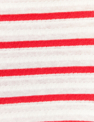 T-shirt manches 3/4 rouge femme