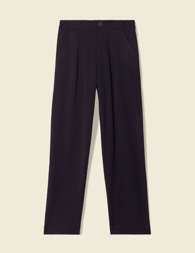 Pantalon large fluide noir femme