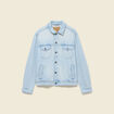 Veste droite en jean denim bleach homme