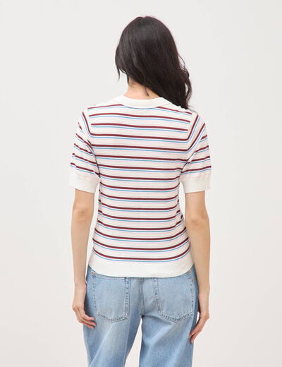 Polo manches courtes ecru femme