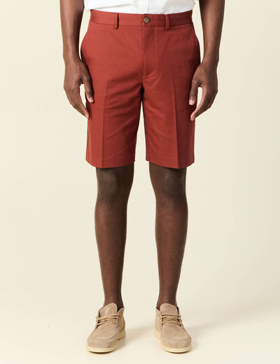 Bermuda droit marron cognac homme